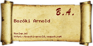 Bozóki Arnold névjegykártya