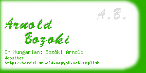 arnold bozoki business card